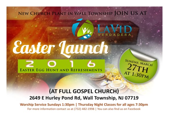 MARCH 27th, 2016 - Official Church Launch!!