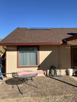 New 5" seamless aluminum rain gutters installed in chandler