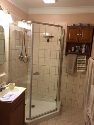 Shower door installation