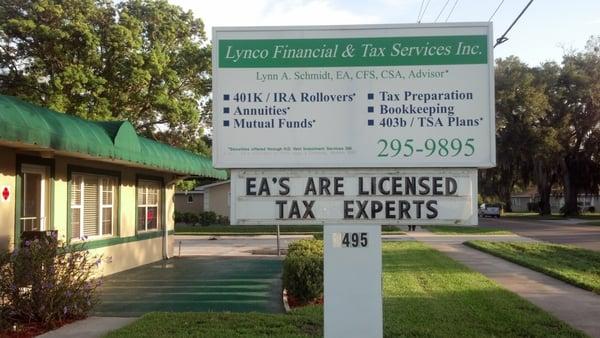 Lynco Financial & Tax Services, Inc. Office Sign