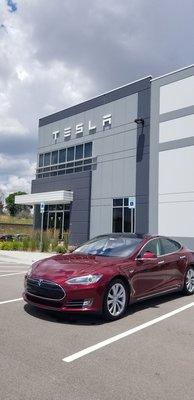 Main entrance at Tesla Body Repair in Denver, Colorado