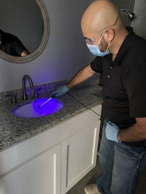 Sanitize and disinfect using a fogger and Ultraviolet light technology to kill off 99.9% of harmful virus, bacteria and germs.