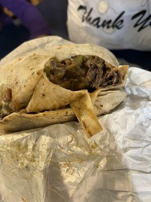 Steak and cheese burrito