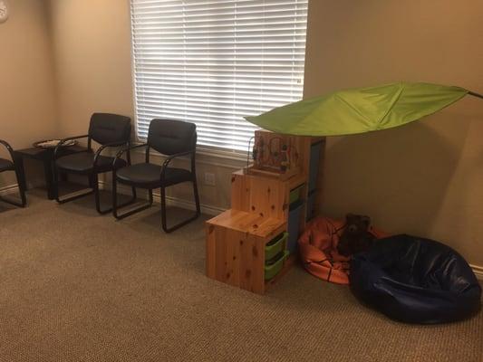 The kid friendly waiting room at our center