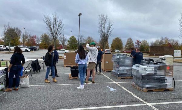 Last week we collected a 22 footer truck full of e-waste in North Atlanta a free community recycling drive.