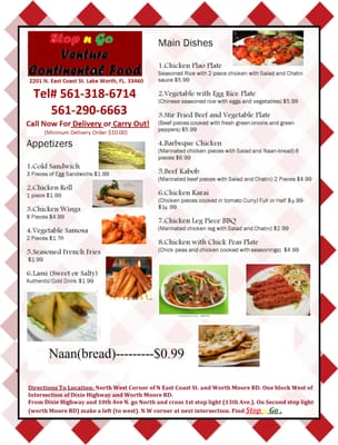 Call Now For Delivery or Carry Out! Tel # 561-318-6714 or 561-290-6663