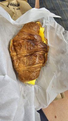 Bacon, egg, cheddar croissant