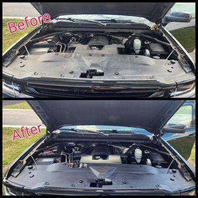 Before and After of a properly detailed engine.