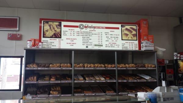 Menu and donuts