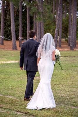 You can see the edge of my bouquet here- with the greenery coming down.