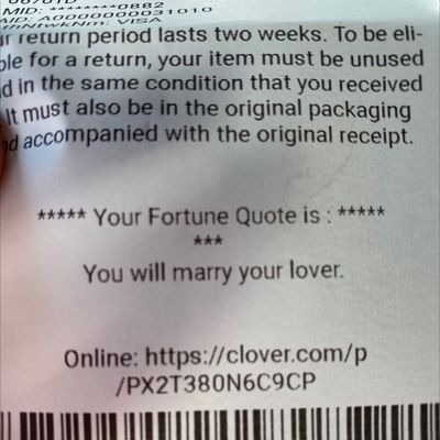 Love the fortune quote