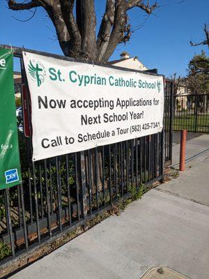 Now accepting applications for their Catholic school