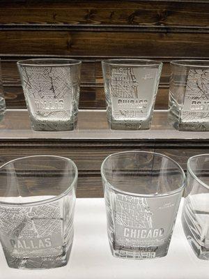 City maps glassware