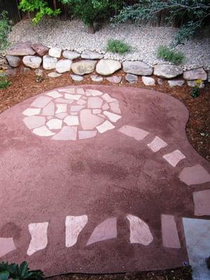 xeriscape flagstone and decomposed granite backyard landscape design