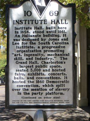 Institute Hall Historic Marker