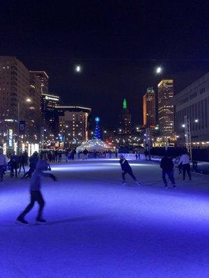 Downtown view from the ice