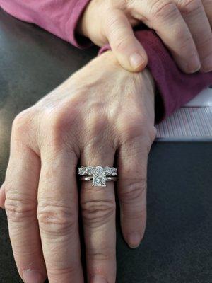 My Wife's Beautiful new Engagement ring and Wedding band