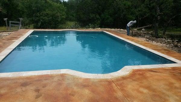 This was a custom made, a 20x40 swimming Pools. Owner draw it, we build it.