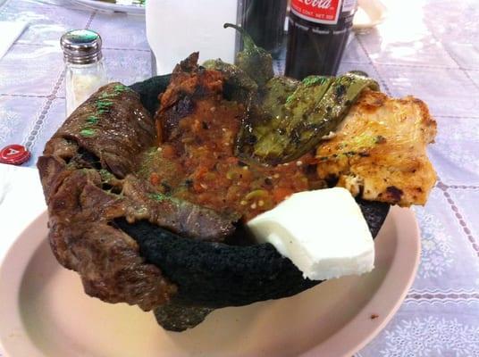 The glorious Molcajete, Served in a mortar!