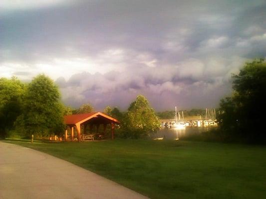 View from the South Shelter at Stockton State Park Marina