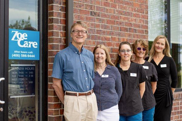 ZoeCare's medical staff: Gabor, Terry, Sarah, Lisa, and Wendy