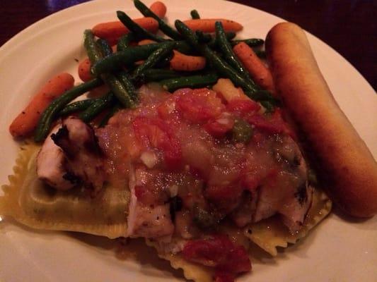 Chicken with ravioli. $15 a plate and below Average - 4