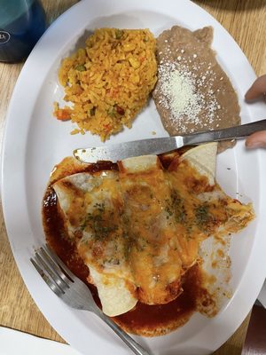 Chicken enchiladas. She loved them.