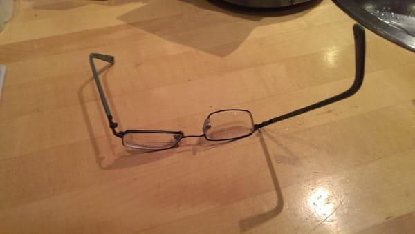 The Vision Care Clinic was able to repair these frames and make them wearable.   BTW, the frame is a special  bendy type.