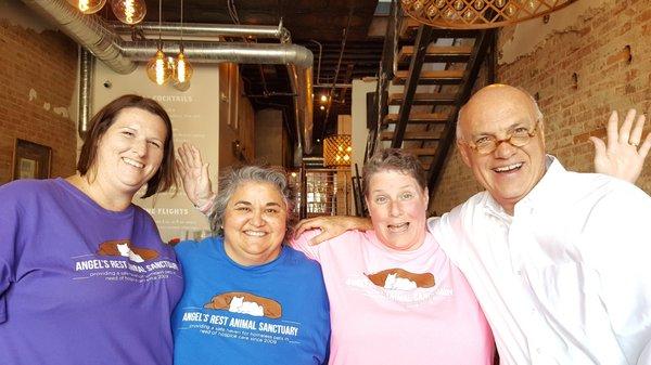 Company president, Greg Frye, celebrating with Angel's Rest Animal Sanctuary team at a co-sponsored event in Downtown Cincinnati.