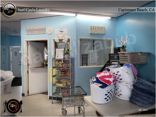 Back office; drop-off laundry service is also available. - "Wash, dry, & fold"