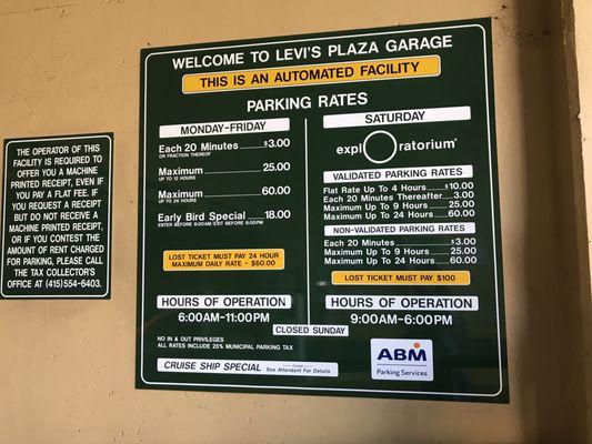 Parking rates