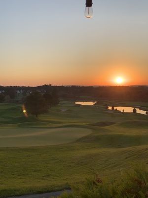 Golf course at sunset