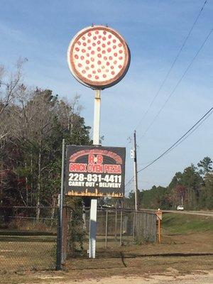 Can't miss the giant pizza from the highway