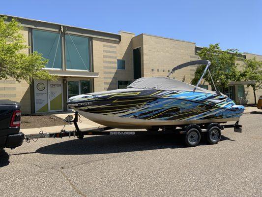 Add some style to your vessel this summer with a custom boat wrap.