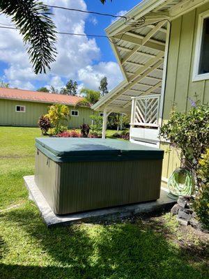 Backside of my 6-7 person hot tub.