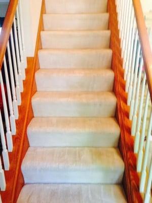 Stair Cleaning, not cleaned in 3 years, precondition and scrubbing was applied using eco-products Chicago, IL