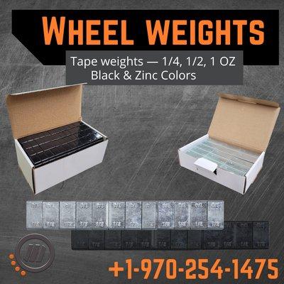 Wheel weights: adhesive wheel weight strips.