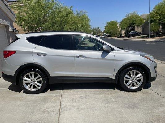 Happy. Shiney car. So pretty. So fresh & so clean.