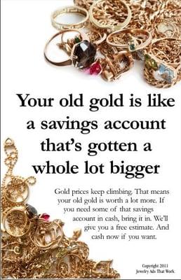 We buy your old jewelry.