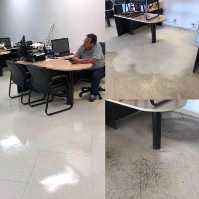 Car Dealership Before/After Floor Strip and Wax