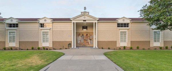 The front of the Museum features a tile mosaic by Stanton McDonald Wright, completed during the WPA.