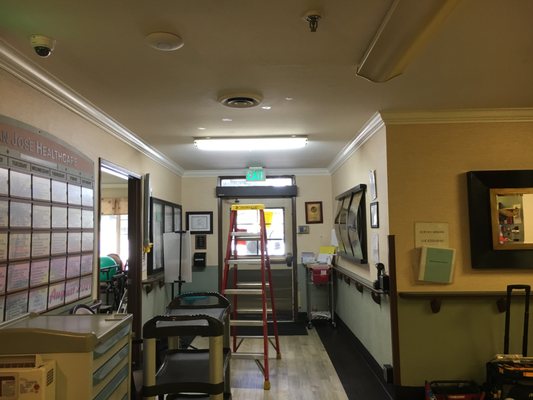 Fixing hallway lights of healthcare facility - After