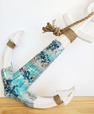 This resin anchor is one of a kind and perfect for any coastal decor