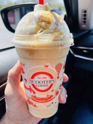 White chocolate peanut butter frappe