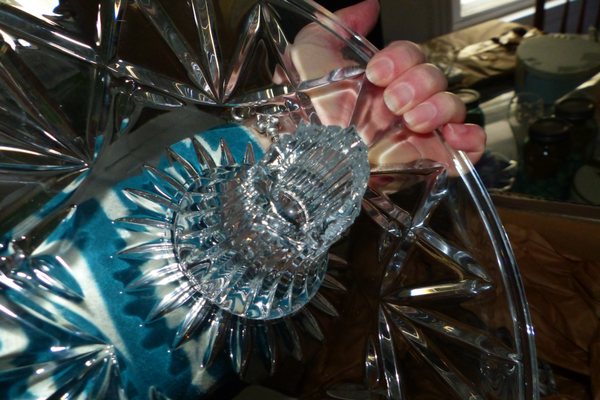 This was our Waterford Crystal Cake Plate given to us for our 20th Wedding Anniversary Allied turned it into trash!