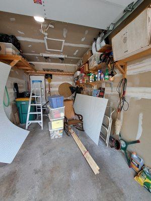 Garage organization/pegboard install.  Bolingbrook 7/2023 (Before)