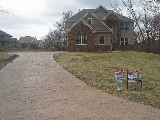 Stamped concrete driveway