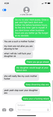 This is brandon threatening to fuck my 16 year old daughter. So this makes him a pedofile