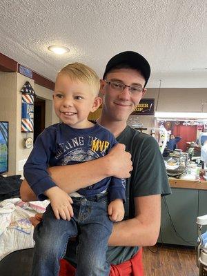 The 'after' smiles in the barber shop