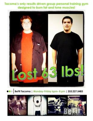 Lost 63 lbs of fat!